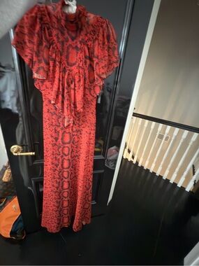 Preen by Thornton Bregazzi Red and Black Printed Dress